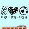Peace love soccer svg