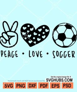 Peace love soccer svg