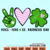 Peace love st. patrick's day svg