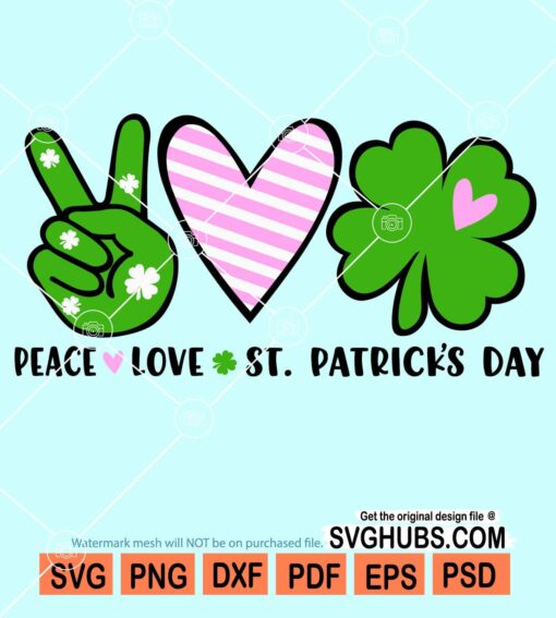 Peace love st. patrick's day svg