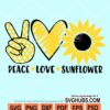 Peace love sunflower svg
