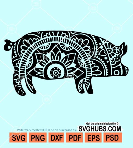 Pig mandala svg