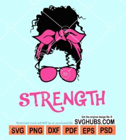Pink ribbon strength svg