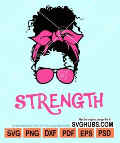 Pink ribbon strength svg