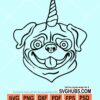 Pug unicorn svg