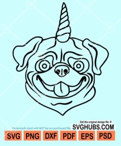 Pug unicorn svg