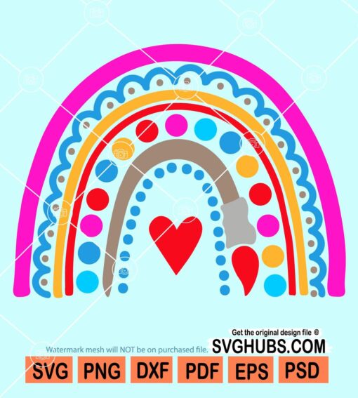 Rainbow heart svg