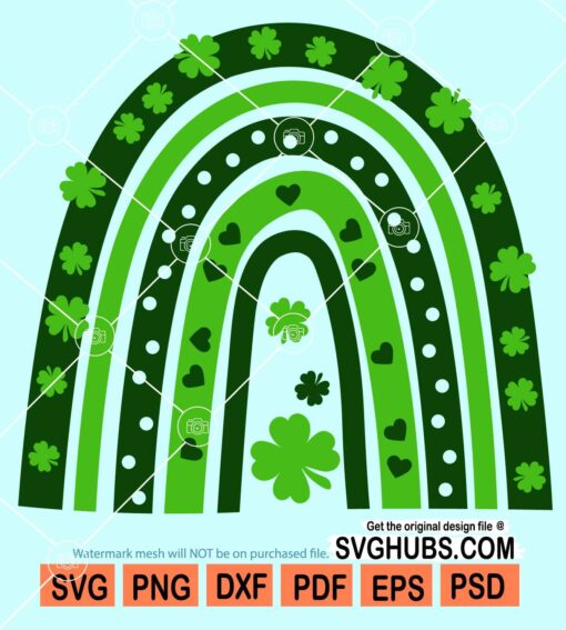 Rainbow shamrock svg