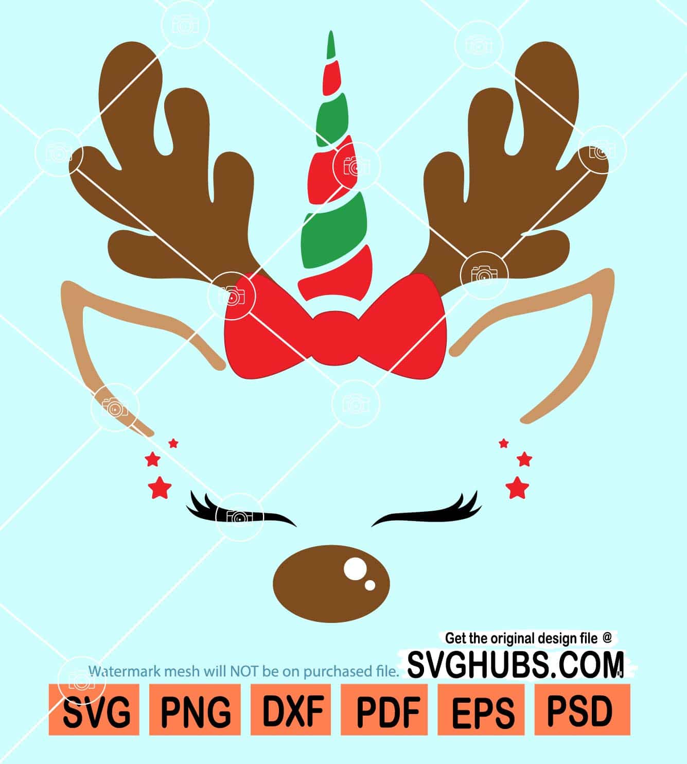 Reindeer unicorn svg, Christmas reindeer svg, Christmas unicorn svg