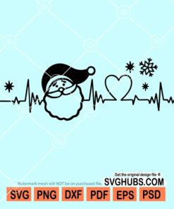 Santa heartbeat svg