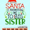 Santa is promoting me to big sister svg