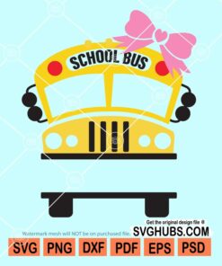 School bus cancer awareness svg