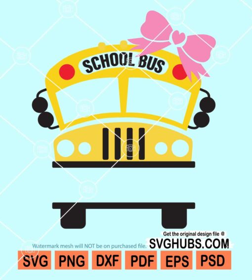 School bus cancer awareness svg