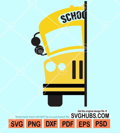 School bus driver split monogram svg