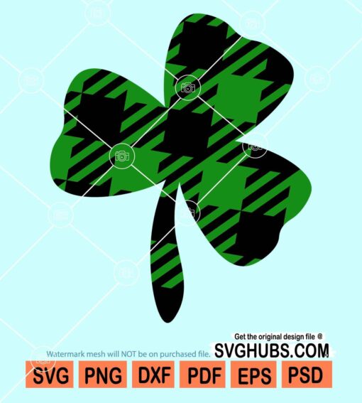 Shamrock buffalo plaid svg