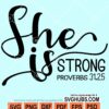 She is strong svg