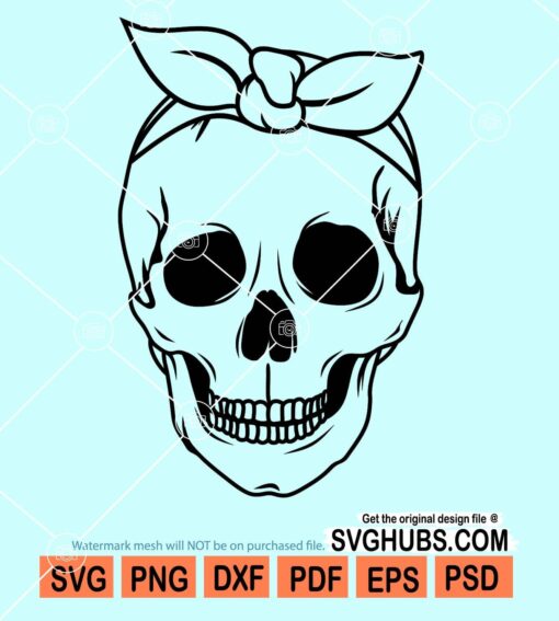 Skull with bandana svg