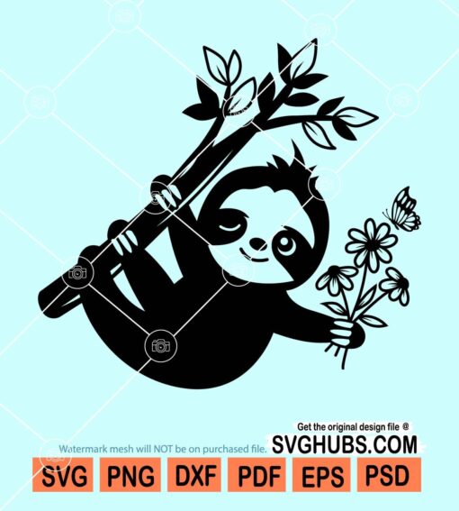 Sloth flower svg