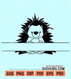Split hedgehog name frame svg