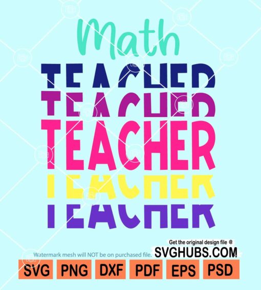 Stacked math teacher svg