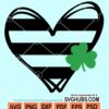Stripped heart with clover svg
