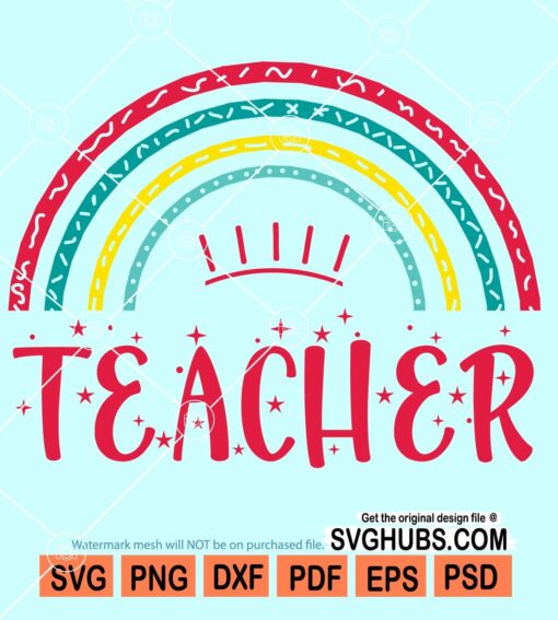 Teacher rainbow svg