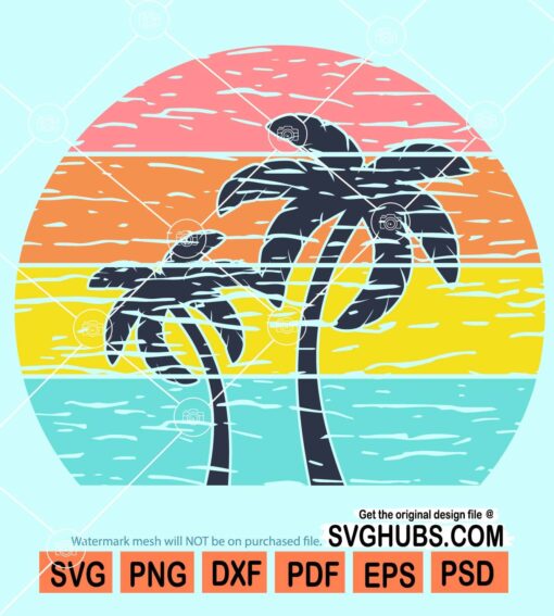 Tropical sunset svg