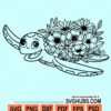 Turtle flowers svg