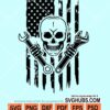 USA Mechanic skull svg