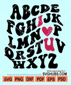 Valentine alphabets svg