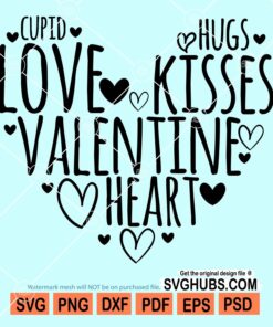 Valentine heart with words svg