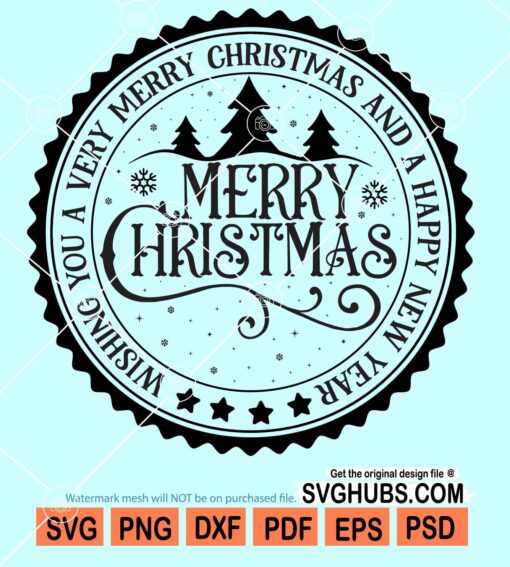 Wishing you a very merry christmas and a happy new year svg