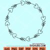 Wreath heart arrow svg