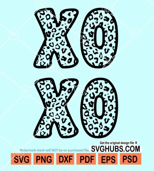 Xoxo leopard print svg