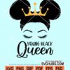 Young black queen svg