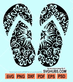 Zentangle flip flops svg