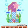 1st Mermaid birthday svg
