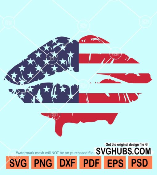 Patriotic lips SVG