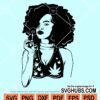 Afro Girl Smoking Weed SVG