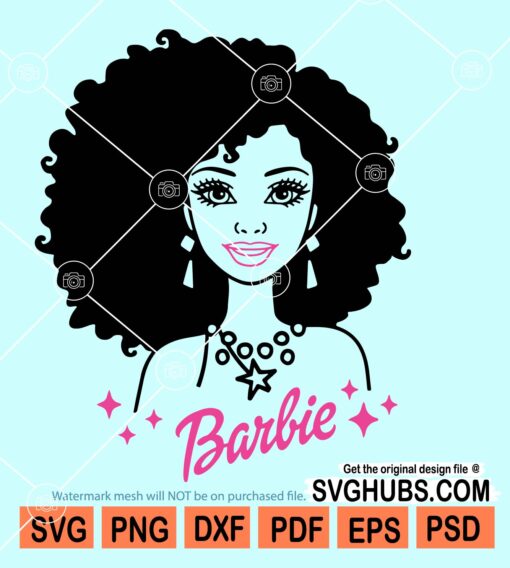 Afro Barbie svg, girl Barbie svg, barbie girl svg, barbie silhouette svg, come on barbie svg, im a barbie girl svg, black barbie svg, birthday barbie svg