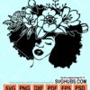 Afro woman with nubian flower svg