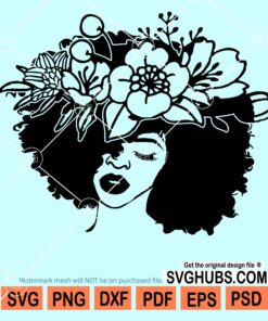 Afro woman with nubian flower svg