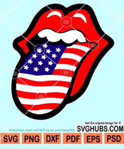 American Flag lips svg