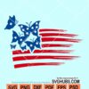 American flag with butterfly SVG