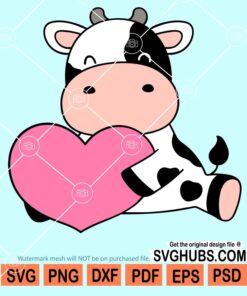 Baby cow valentine svg