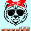 Bear with sunglasses and bandana svg