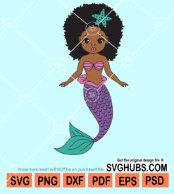Black mermaid svg