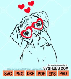 Dog valentine svg