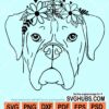 Boxer flowers svg