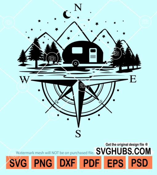 Camping compass svg